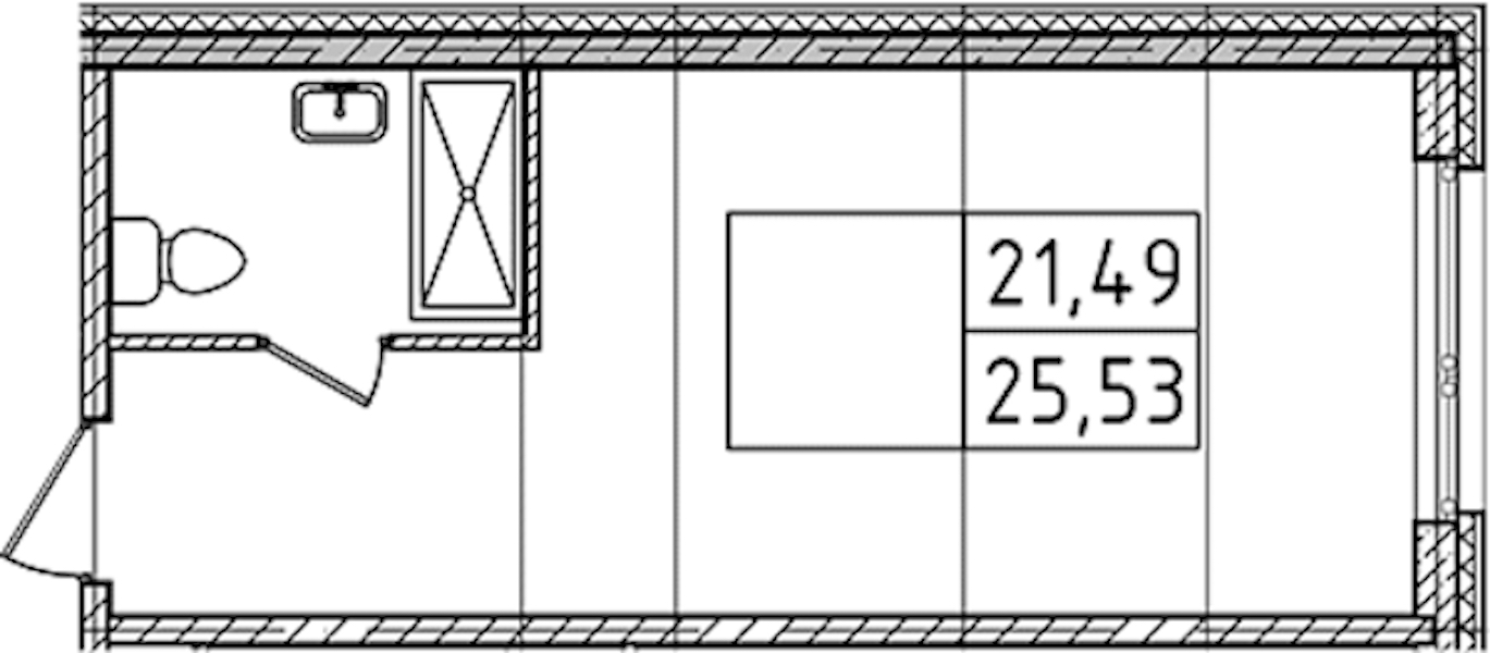 Квартира студия 25.53 м², 11/14 эт., Комплекс апартаментов «Ladozhsky Avenir»